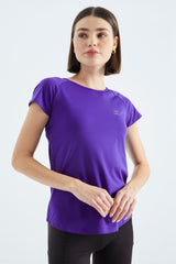 <tc>T-shirt femme à col rond, manches courtes, coupe standard avec ouverture dans le dos - 97101</tc>