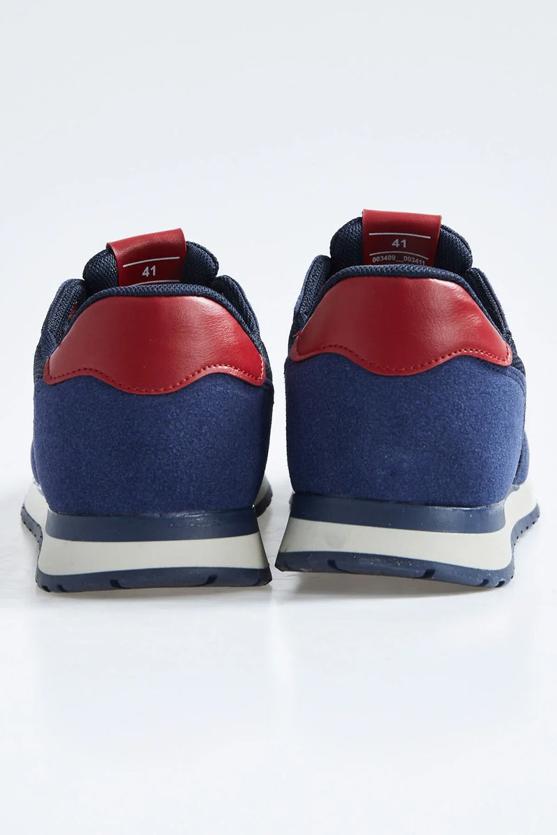 Baskets Homme en Suédine avec Empiècements Respirants – Chaussures Sportives à Lacets Confortables