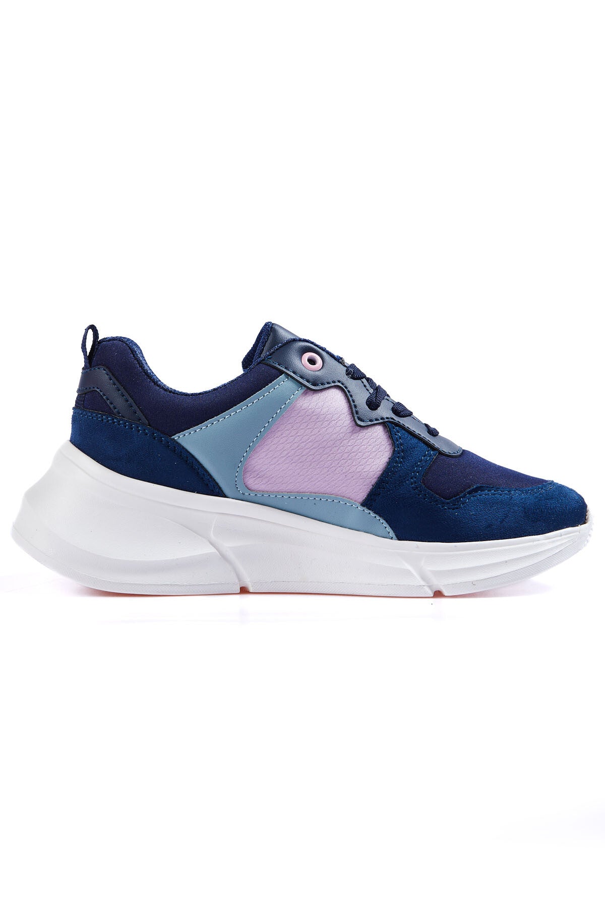 <tc>Chaussures de sport femme colorées à semelle épaisse avec cordon et détails en mesh - 89203</tc>