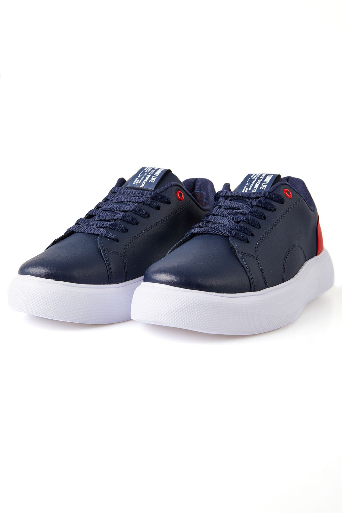 <tc>Chaussures de sport homme en simili cuir à semelles compensées avec lacets - 89111</tc>