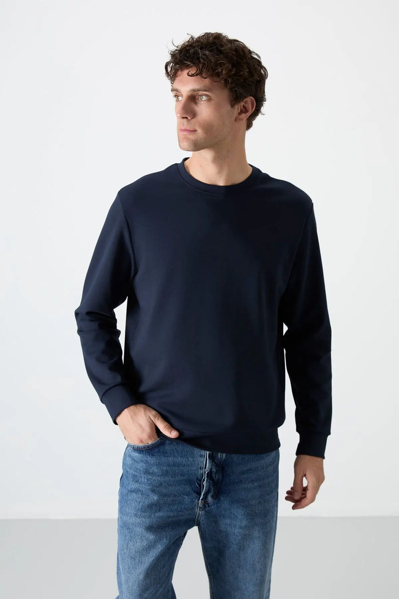 Sweatshirt pour homme à col rond, coupe décontractée - 88053