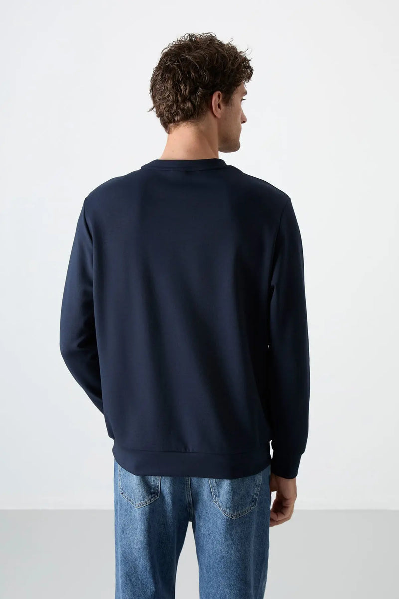 Sweatshirt pour homme à col rond, coupe décontractée - 88053