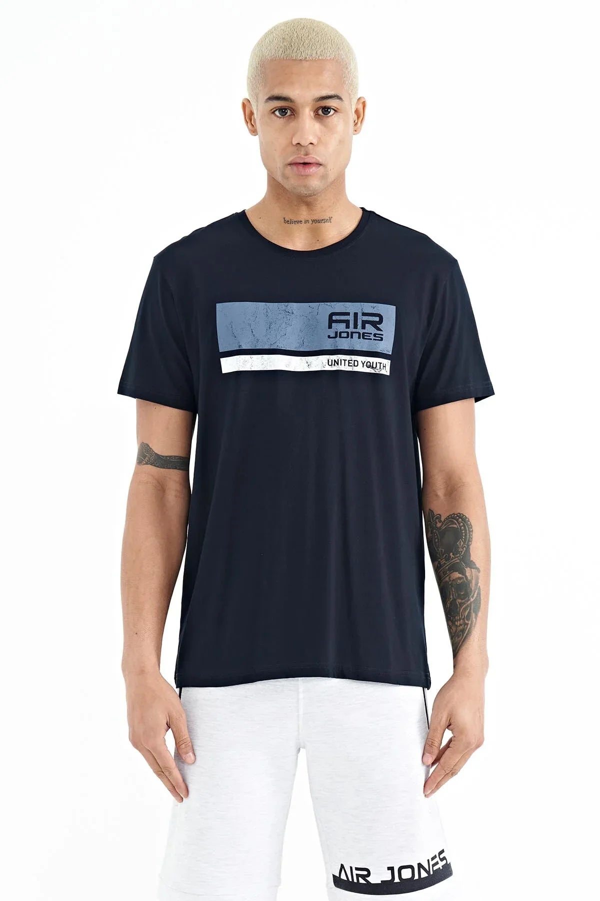 t‑shirt homme col rond casual- 88221 - Justyol