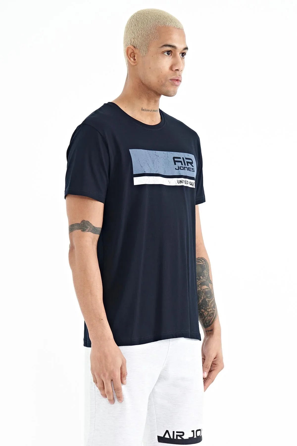 t‑shirt homme col rond casual- 88221 - Justyol