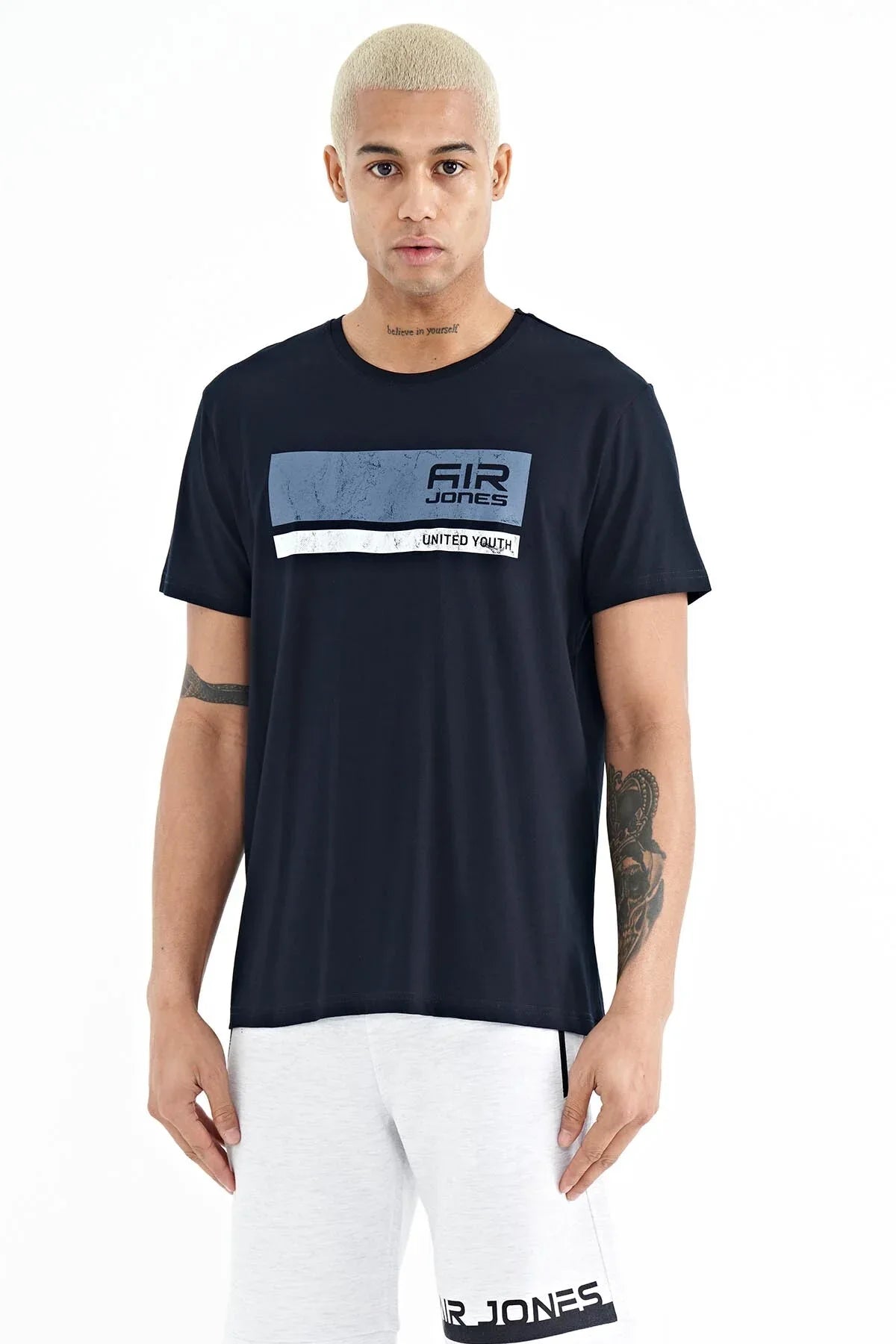 t‑shirt homme col rond casual- 88221 - Justyol