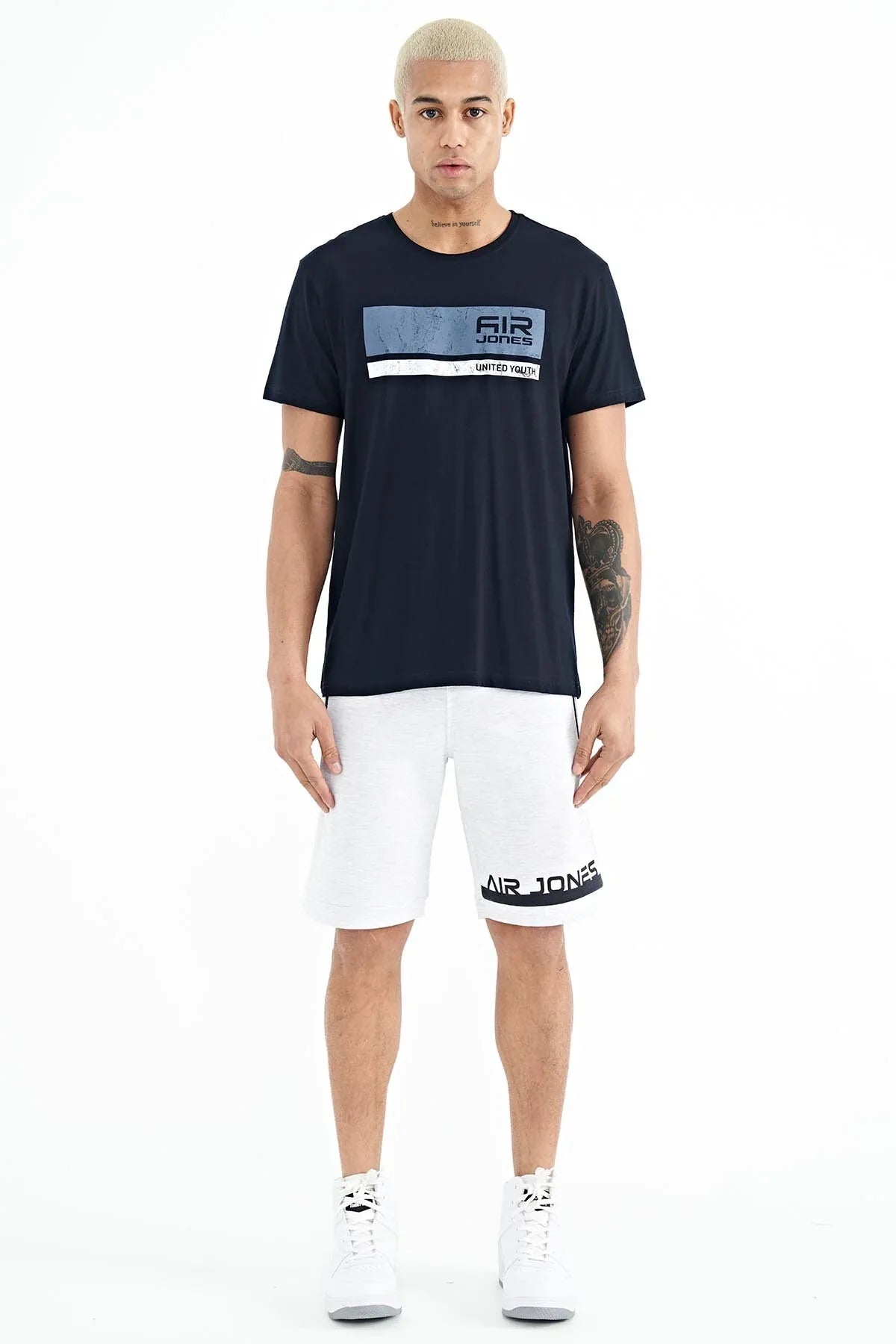 t‑shirt homme col rond casual- 88221 - Justyol