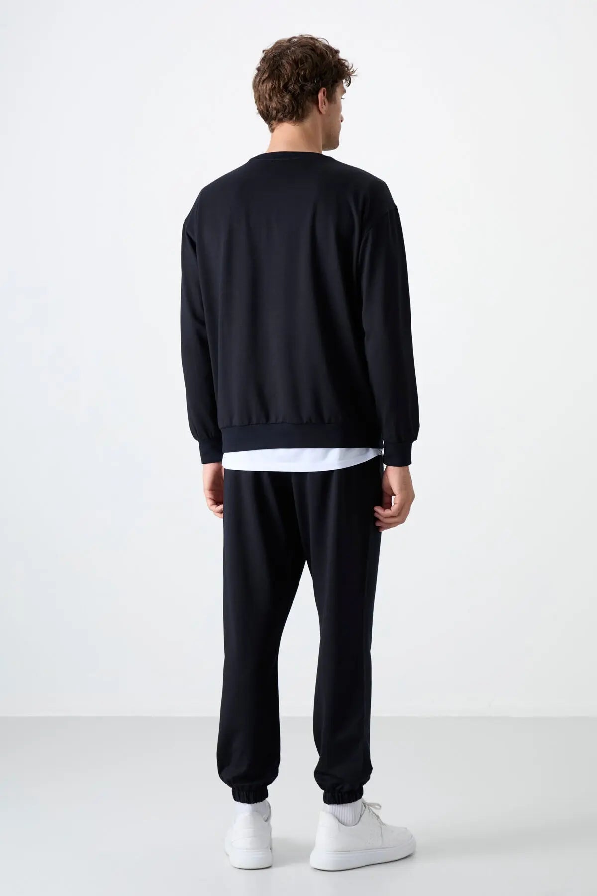 casual o yaka lastik paça erkek oversize eşofman takimi - 85120 - Justyol