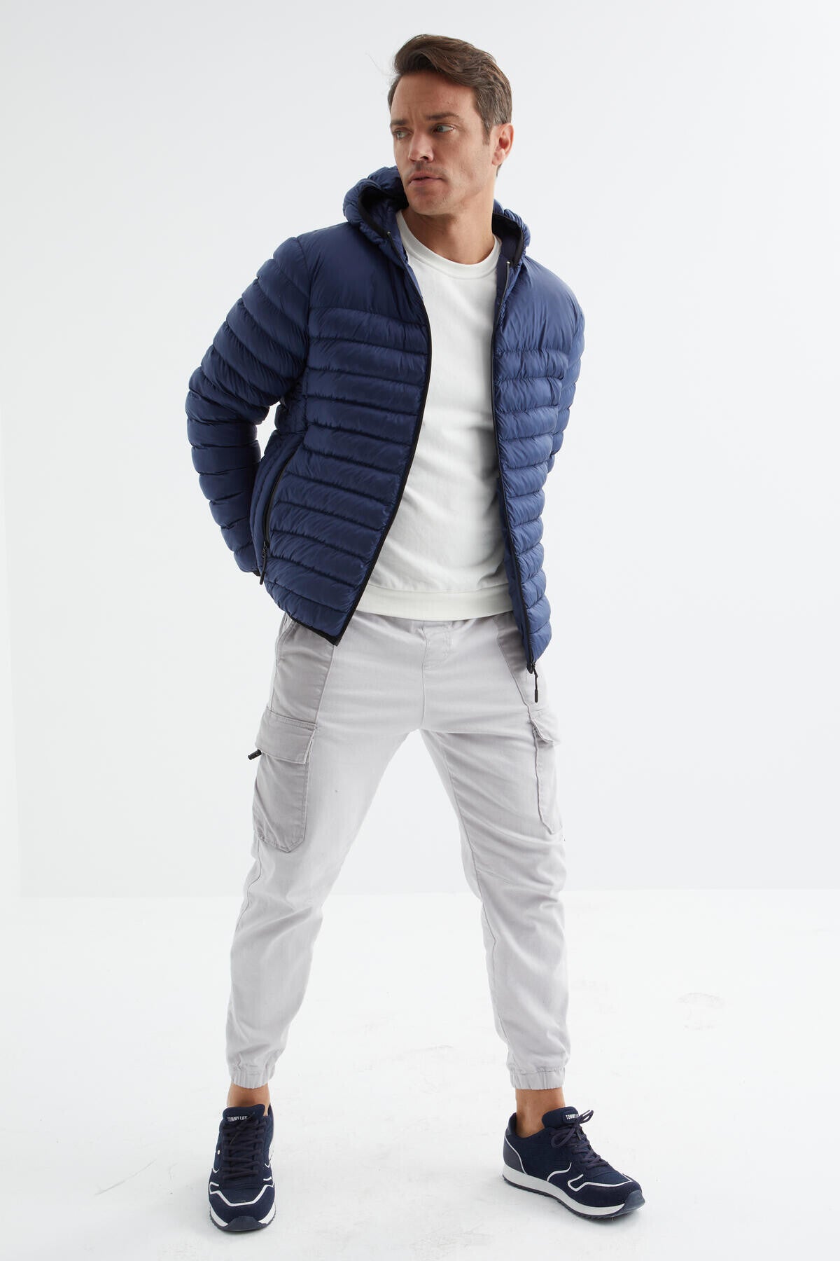 fermuarli standart kalip soğuğa dayanikli erkek şişme mont - 88167 - Justyol