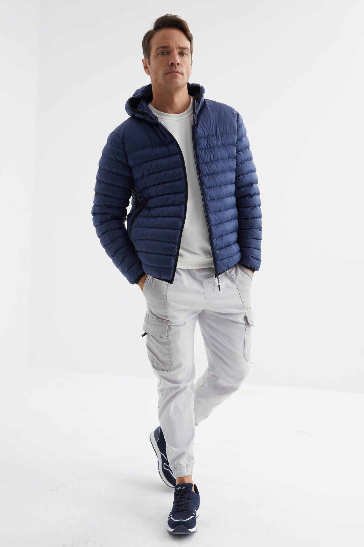 fermuarli standart kalip soğuğa dayanikli erkek şişme mont - 88167 - Justyol