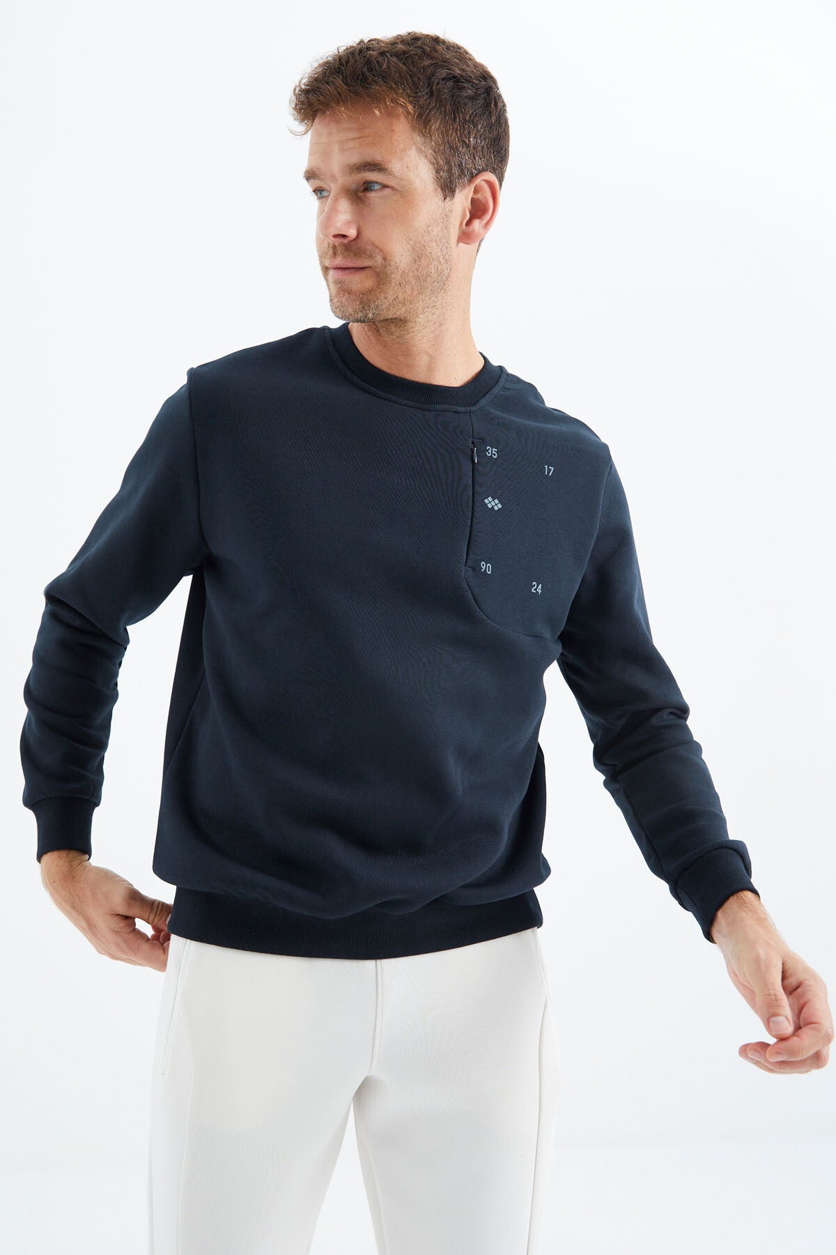 gizli cep detayli erkek sweatshirt - 88292