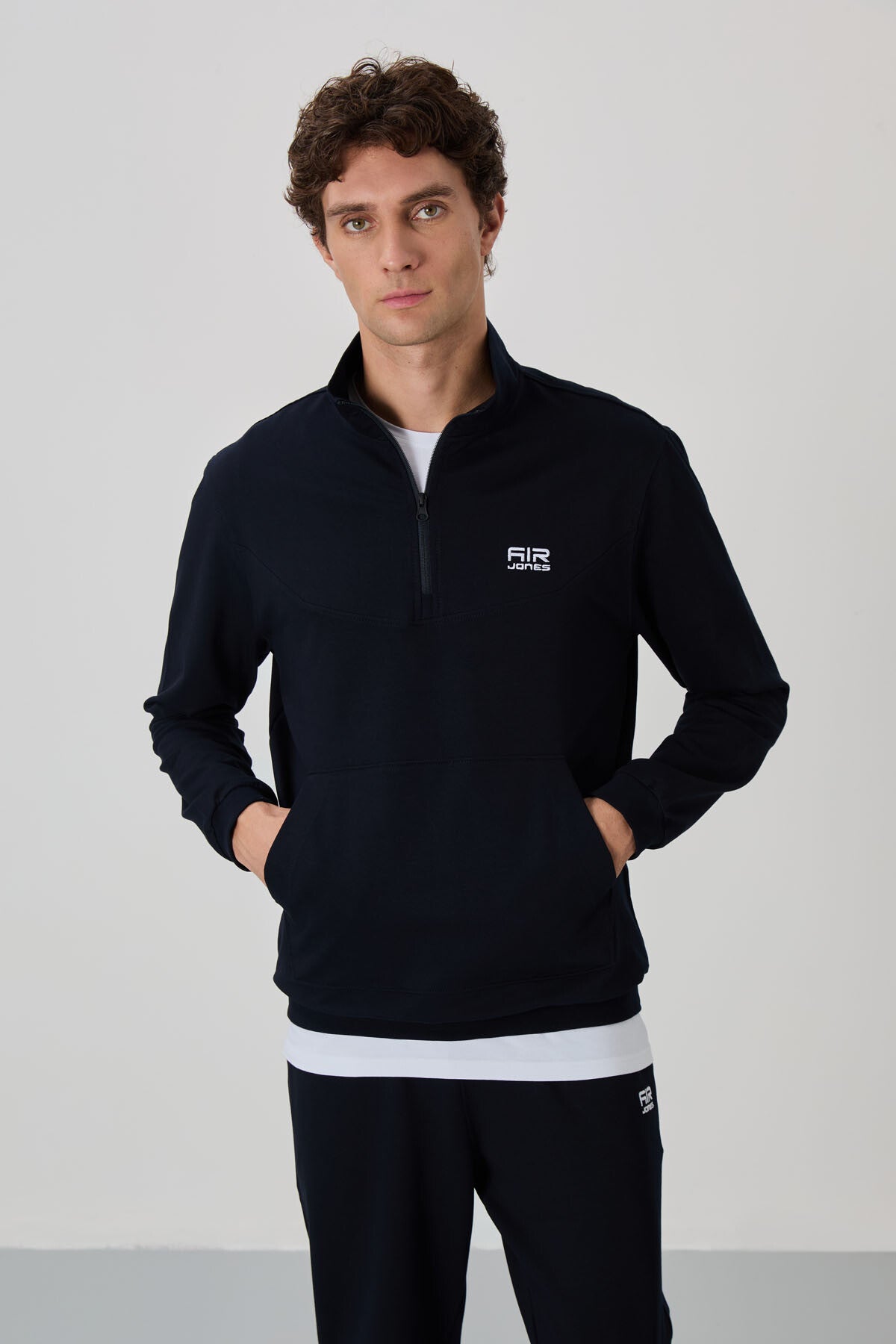 <tc>ensemble de survêtement pour homme à col montant en bleu marine Herbert - 85233</tc>