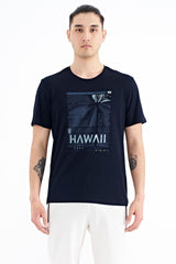 <tc>T-shirt pour homme à col rond, à coupe standard, avec impression de slogan - 88190</tc>