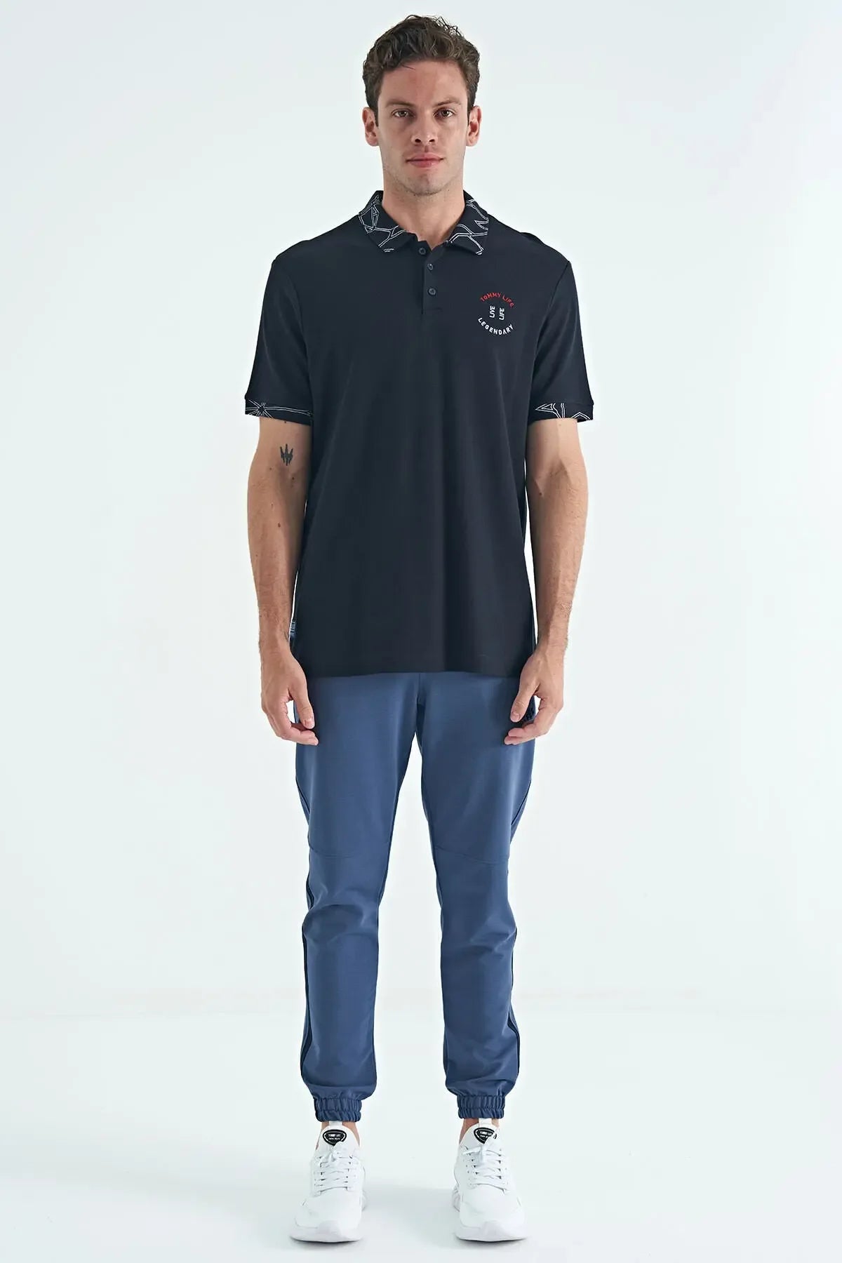 Polo homme col polo avec broderie et imprimé coupe standard - 88239 - Justyol