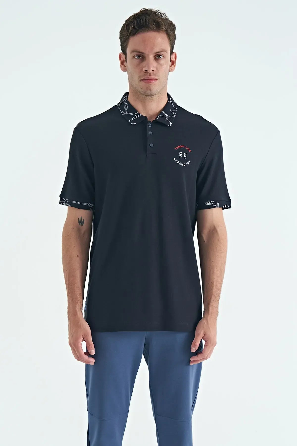 Polo homme col polo avec broderie et imprimé coupe standard - 88239 - Justyol