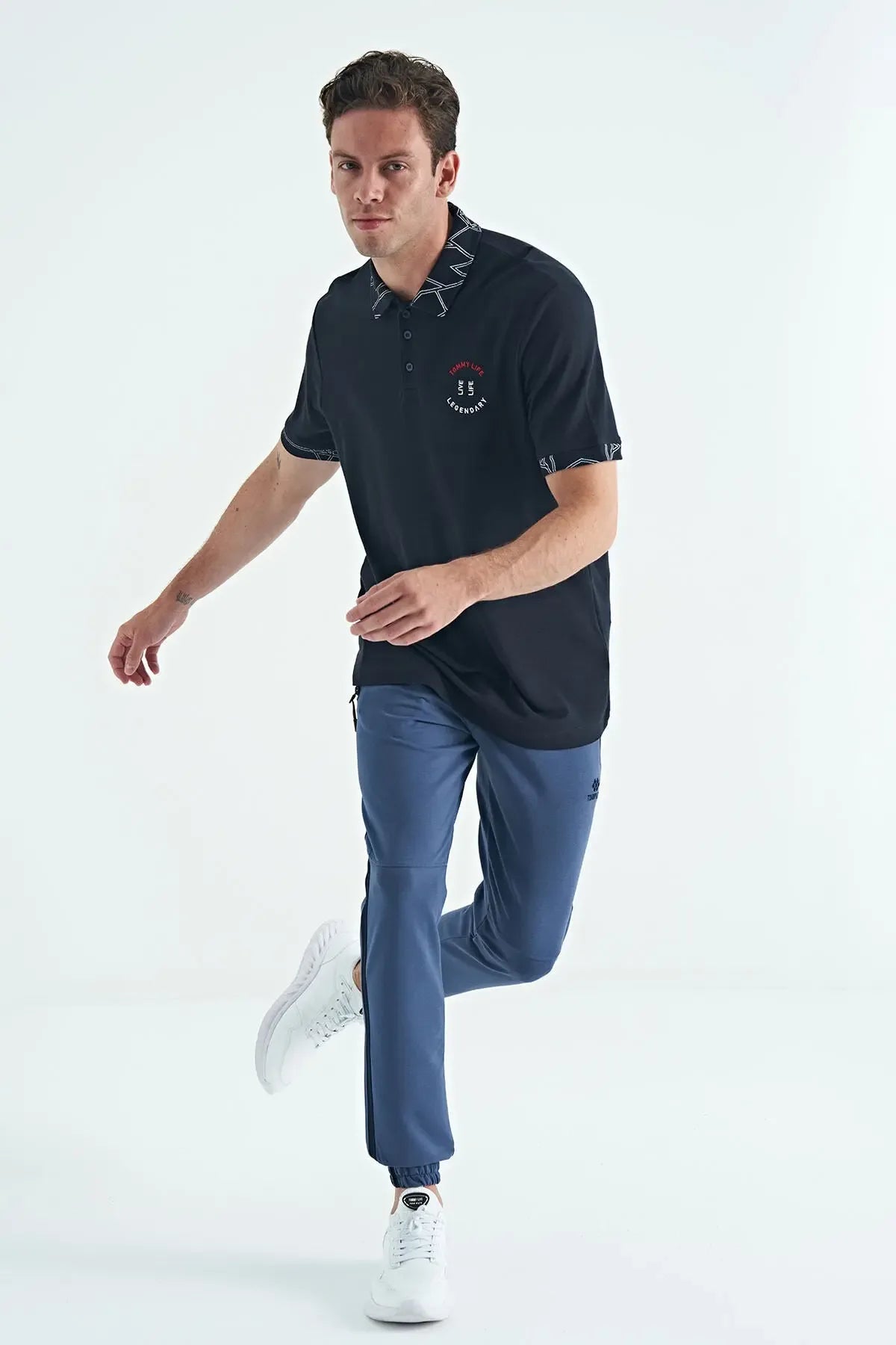 Polo homme col polo avec broderie et imprimé coupe standard - 88239 - Justyol