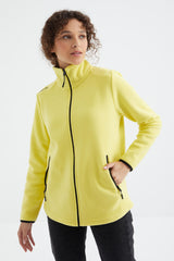 <tc>Sweatshirt femme en polaire à col montant avec fermeture éclair, coupe décontractée - 97173</tc>