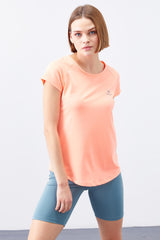 sirt pencereli kisa kol standart kalip o yaka kadin t-shirt - 97101