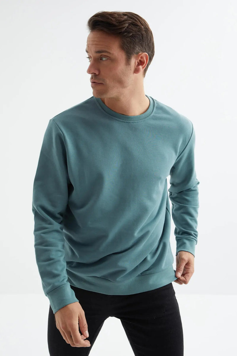 Sweatshirt pour homme à col rond, coupe décontractée - 88053