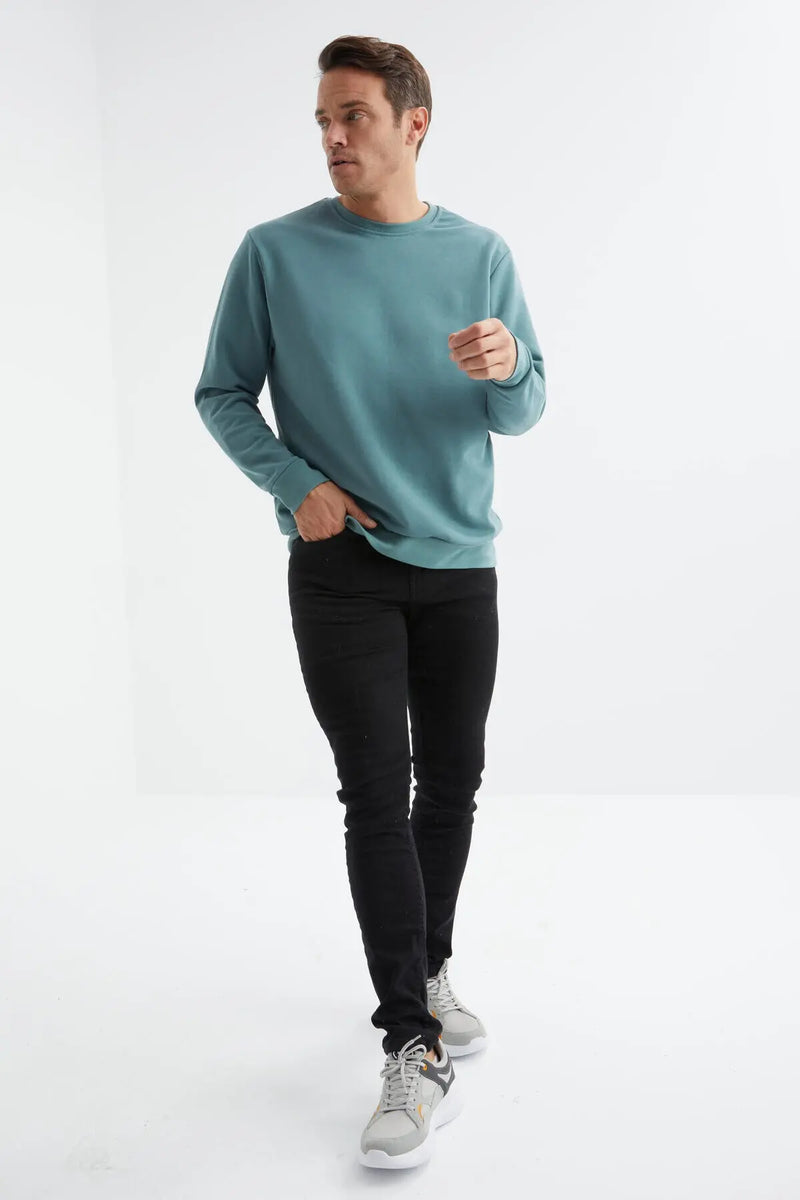 Sweatshirt pour homme à col rond, coupe décontractée - 88053