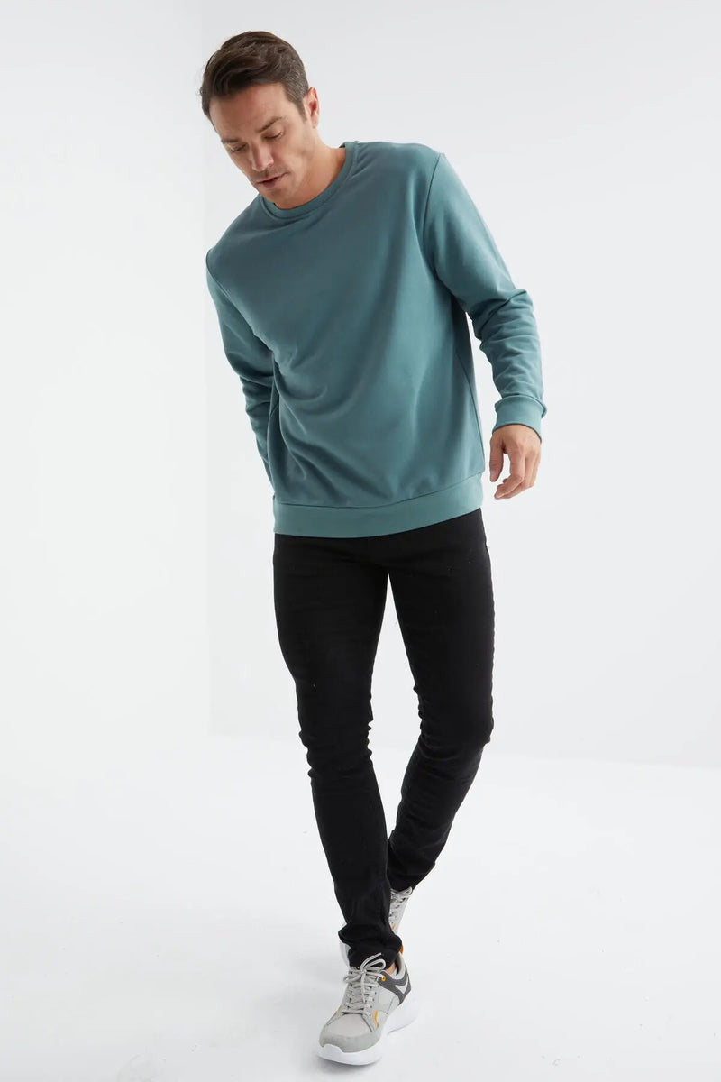 Sweatshirt pour homme à col rond, coupe décontractée - 88053