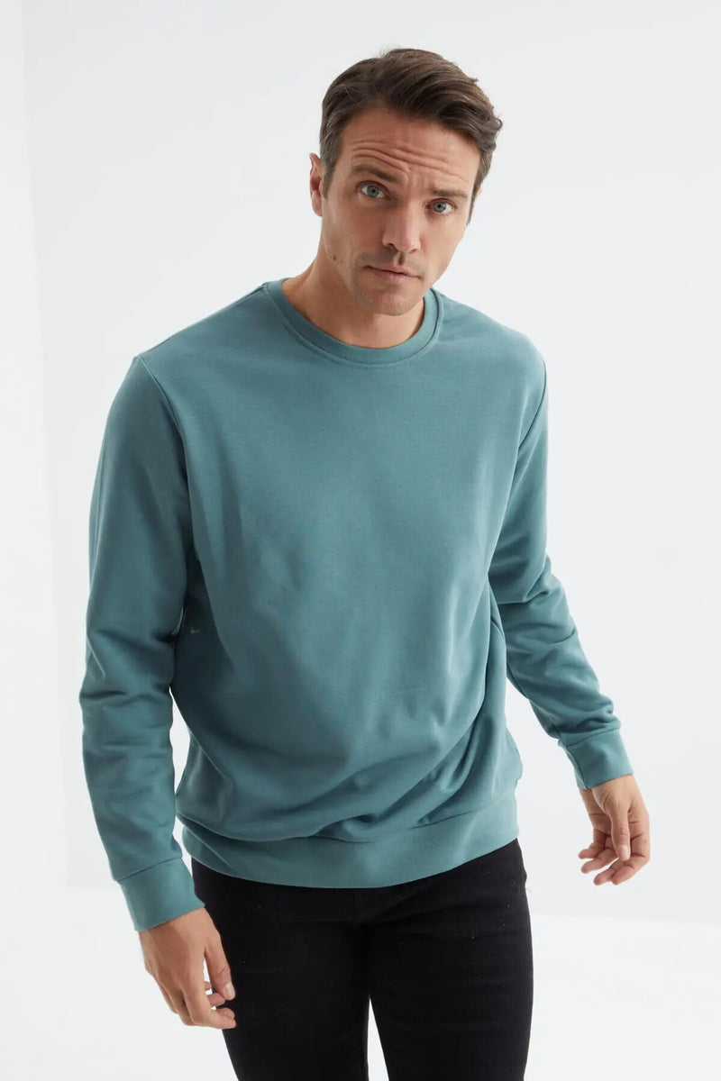 Sweatshirt pour homme à col rond, coupe décontractée - 88053