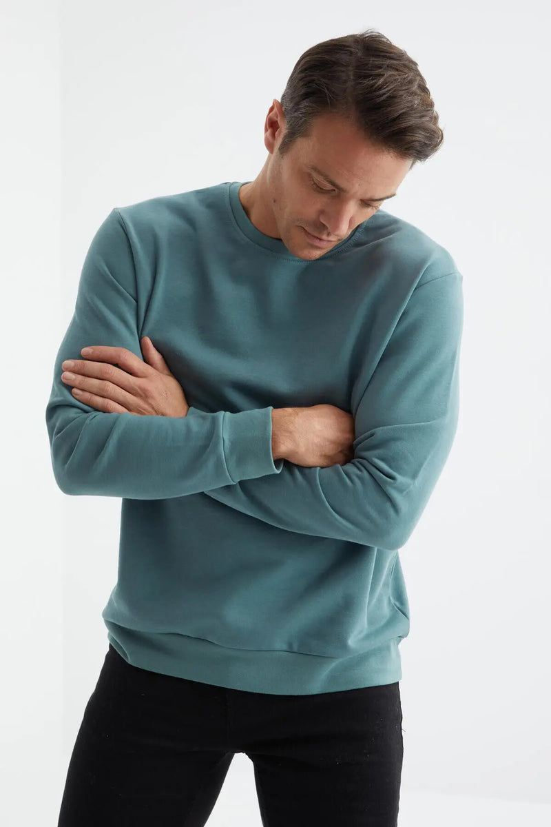 Sweatshirt pour homme à col rond, coupe décontractée - 88053