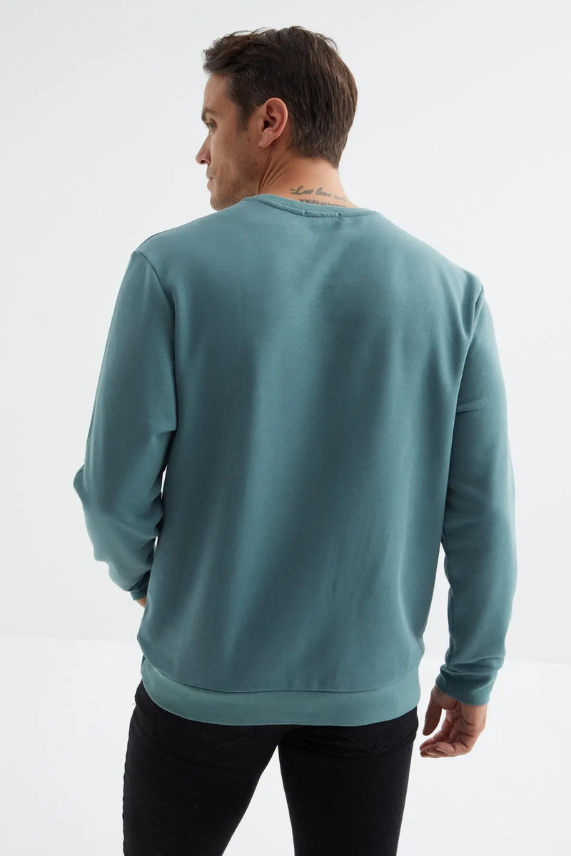 Sweatshirt pour homme à col rond, coupe décontractée - 88053