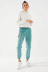 <tc>Pantalon de jogging pour femme à coupe confortable avec broderie texte et chevilles élastiques - 94571</tc>