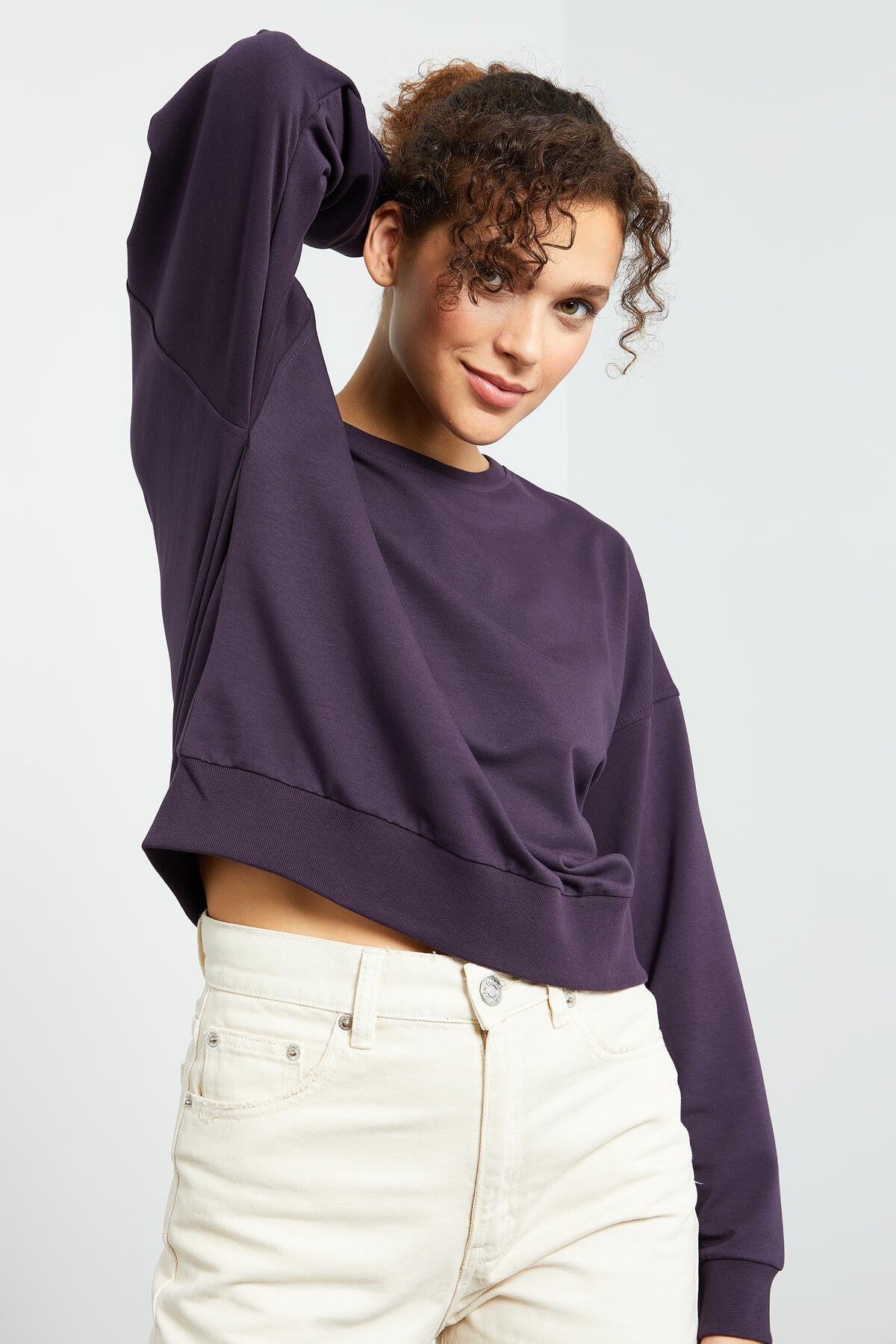sweat-shirt basique rahat à col rond pour femme - 97114