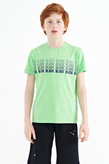 <tc>T-shirt pour garçon à col rond, coupe standard, avec imprimé de texte - 11149</tc>