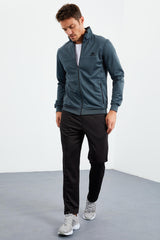 <tc>Ensemble de survêtement homme bleu marine avec col montant et fermeture éclair, coupe standard avec jambes classiques - 85162</tc>