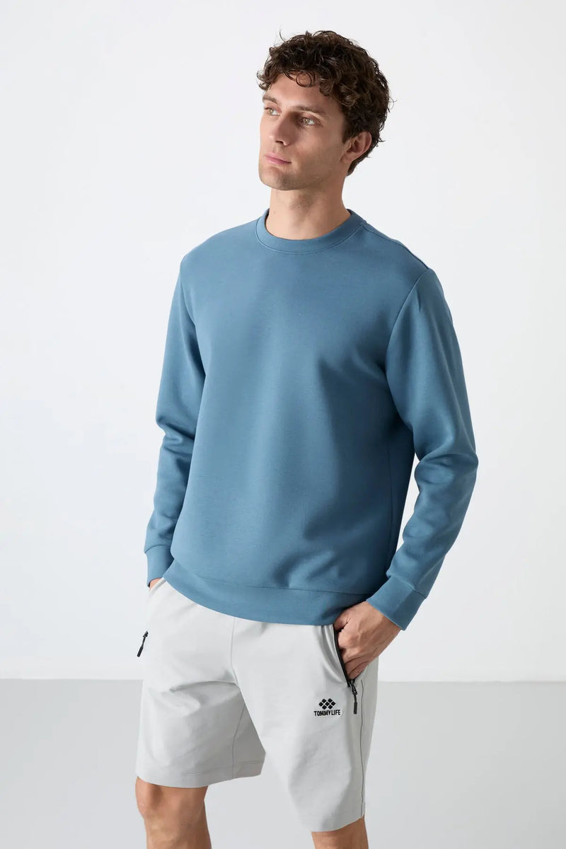 Sweatshirt pour homme à col rond, coupe décontractée - 88053