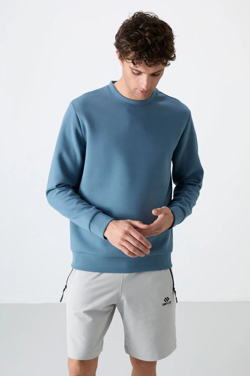 Sweatshirt pour homme à col rond, coupe décontractée - 88053
