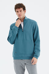 <tc>Sweatshirt homme à col montant, demi-zip et détail de poche - 88278</tc>