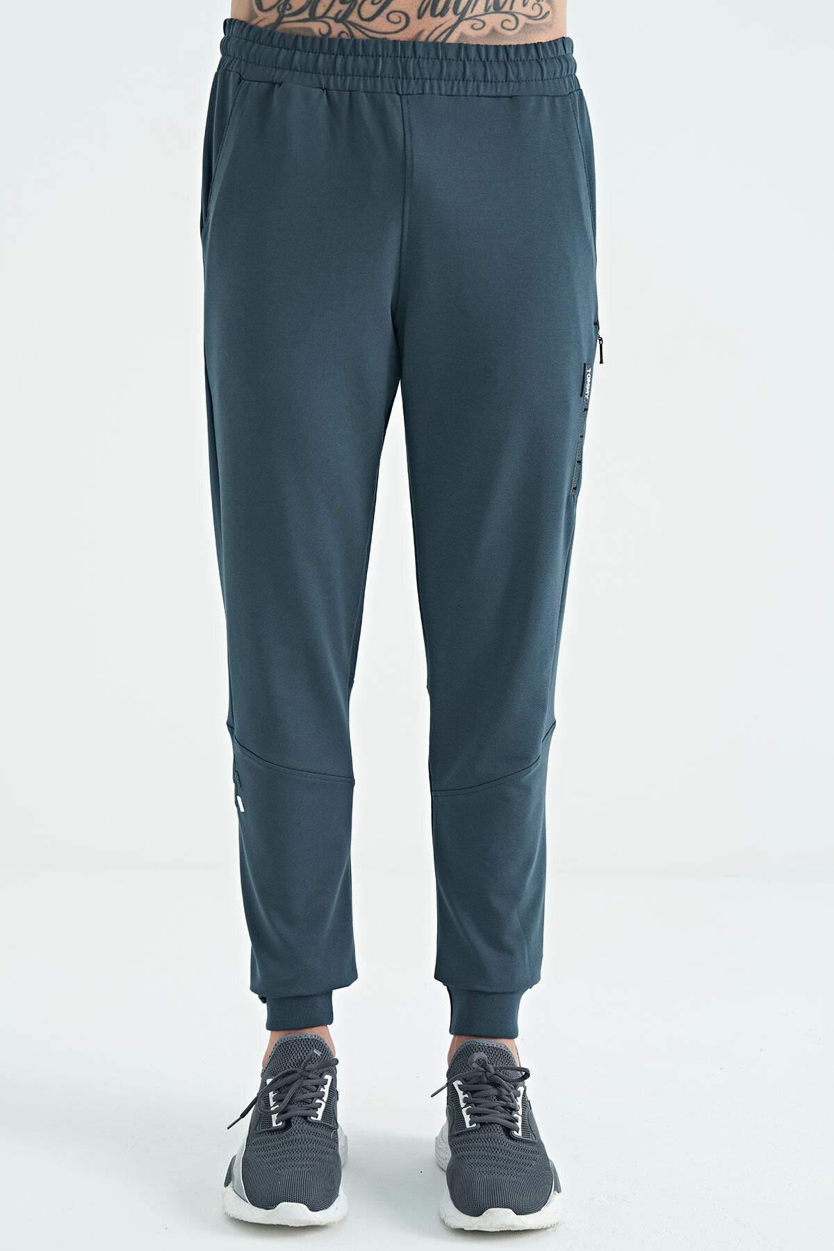 yan nakiş detayli standart kalip erkek jogger eşofman alt - 84960
