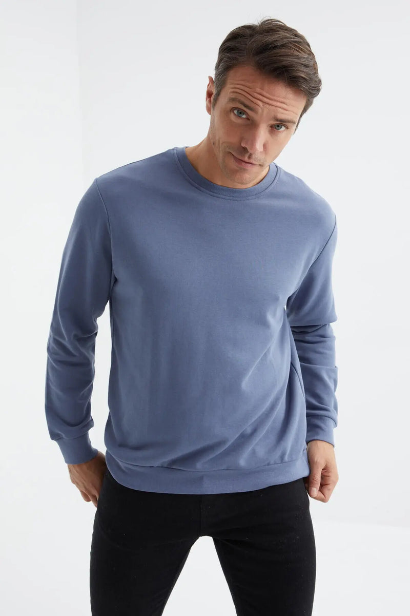 Sweatshirt pour homme à col rond, coupe décontractée - 88053
