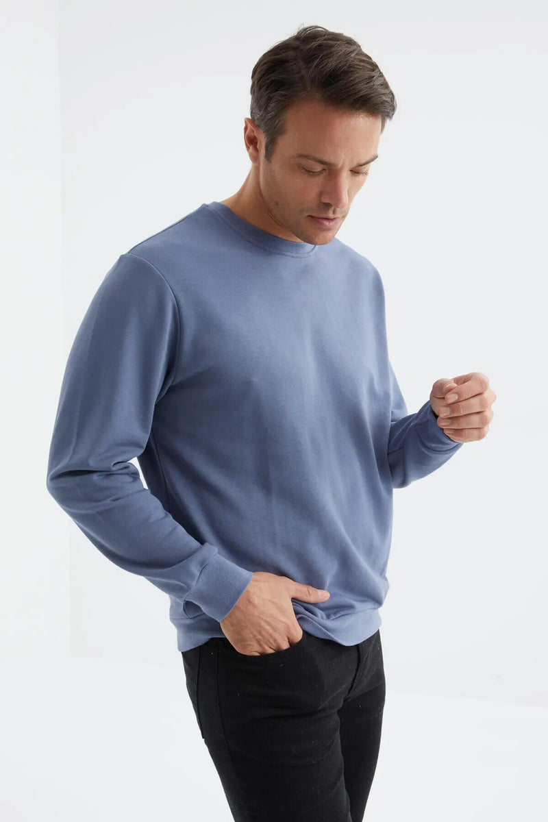 Sweatshirt pour homme à col rond, coupe décontractée - 88053