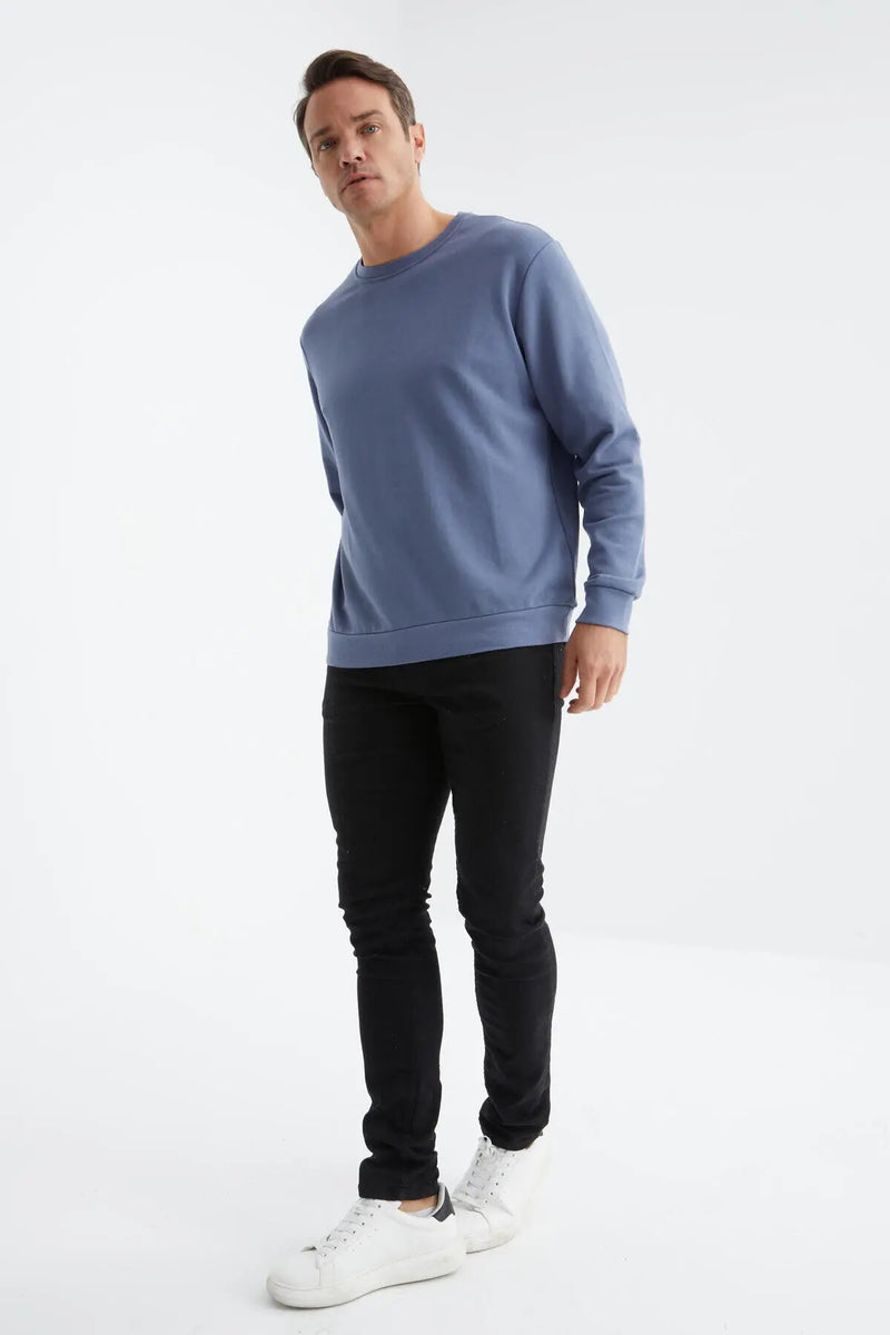 Sweatshirt pour homme à col rond, coupe décontractée - 88053