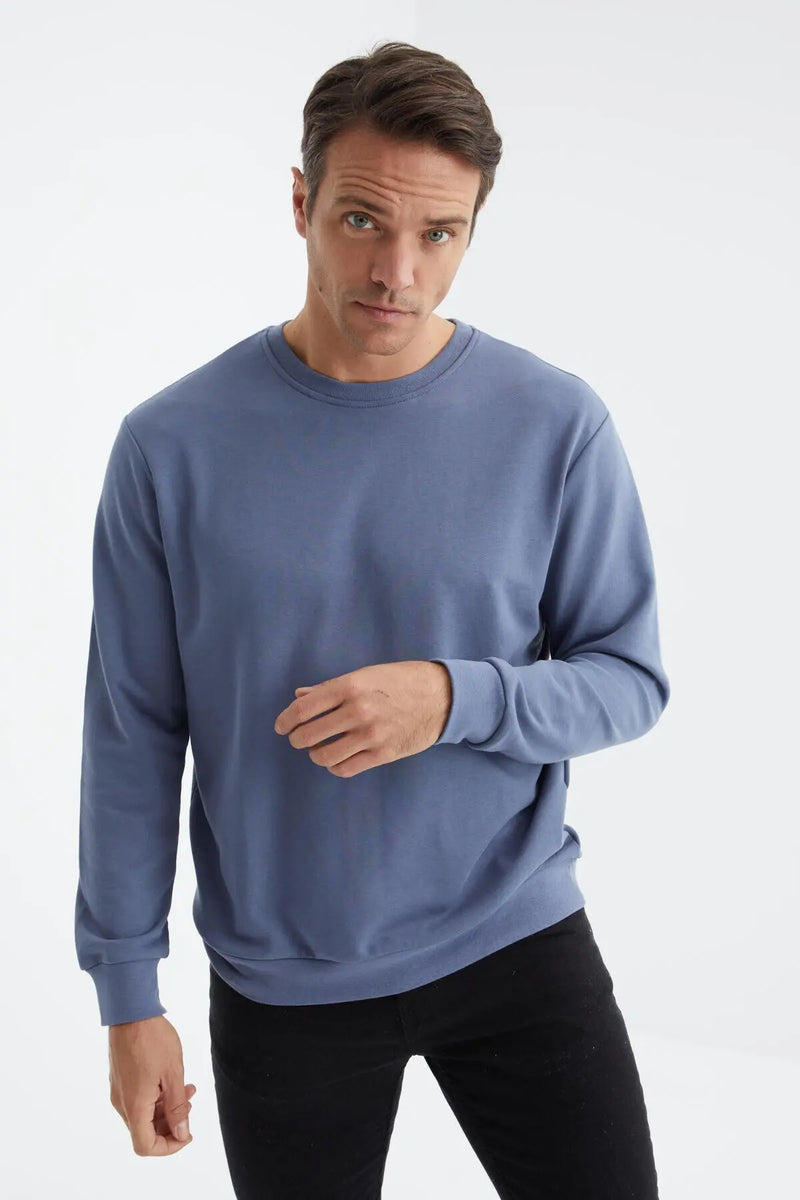 Sweatshirt pour homme à col rond, coupe décontractée - 88053