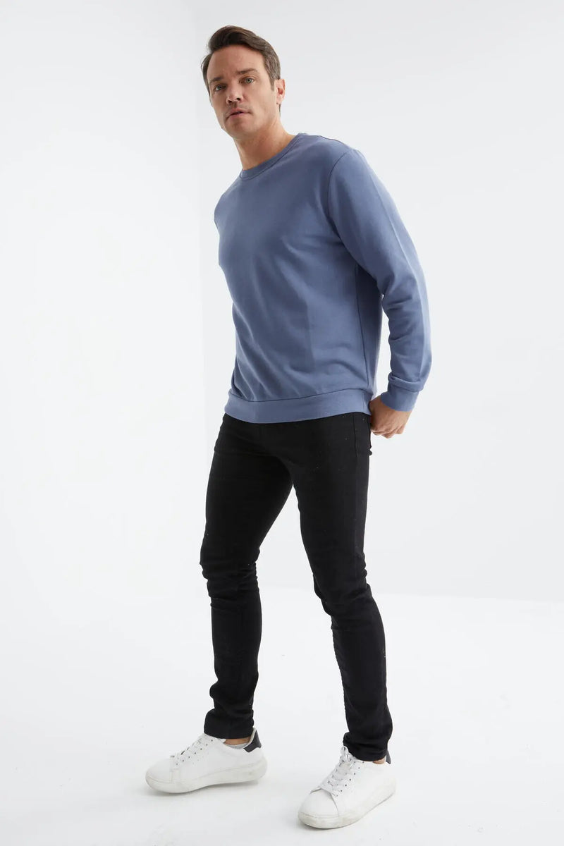 Sweatshirt pour homme à col rond, coupe décontractée - 88053