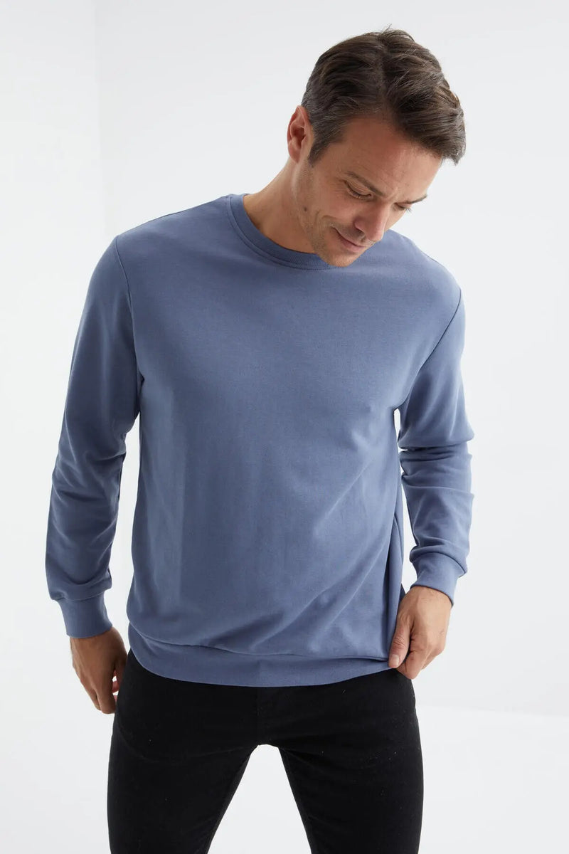 Sweatshirt pour homme à col rond, coupe décontractée - 88053