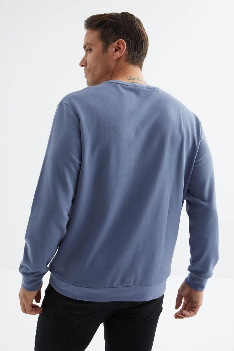 Sweatshirt pour homme à col rond, coupe décontractée - 88053