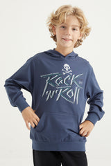 <tc>Sweatshirt pour garçon à capuche avec poche kangourou, coupe standard, imprimé texte - 11002</tc>