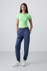 <tc>Pantalon de survêtement pour femme à taille haute, à la coupe décontractée, avec poches et bas élastiques - 94583</tc>