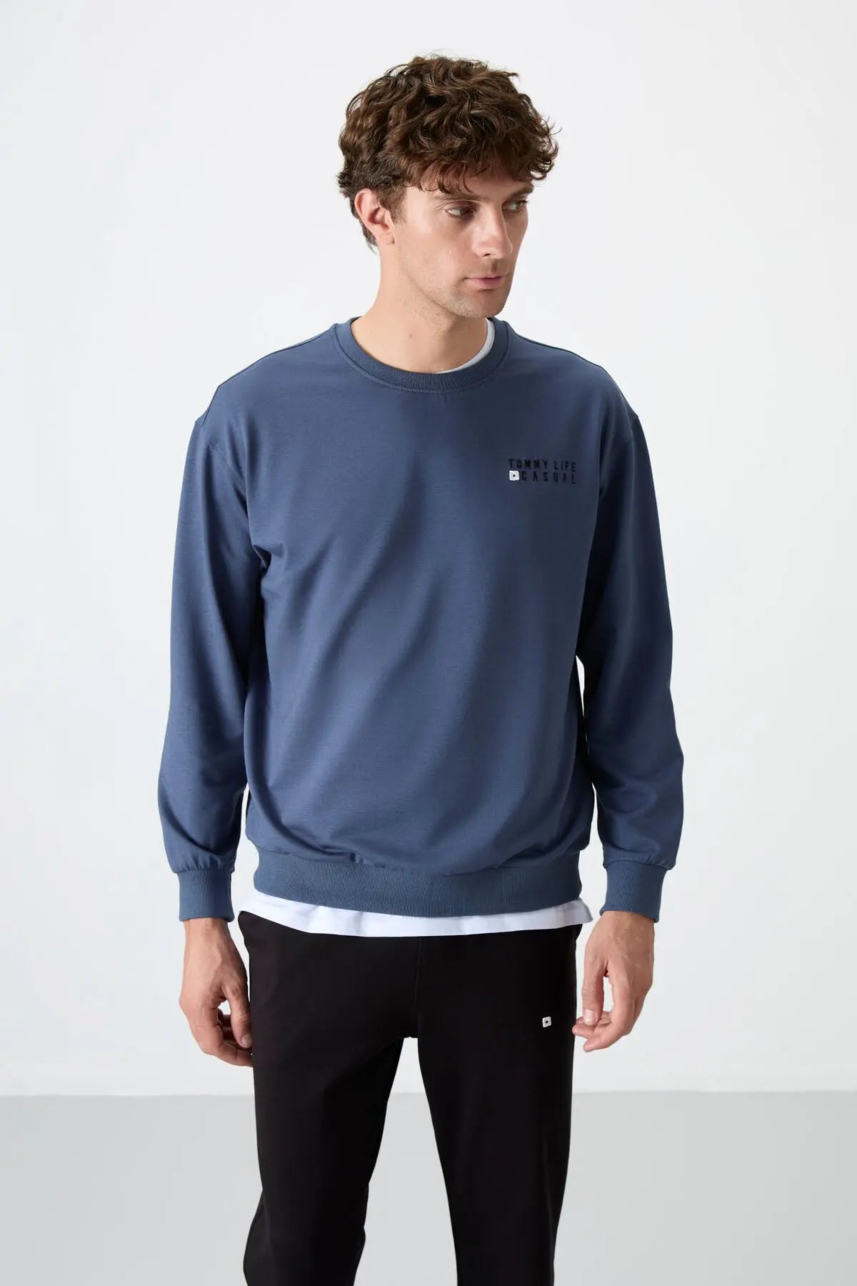 casual o yaka lastik paça erkek oversize eşofman takimi - 85120 - Justyol