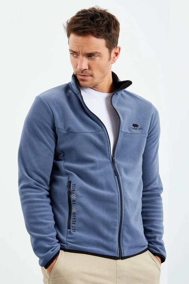 <tc>سويت شيرت رجالي بياقة مرتفعه وسحاب - مزين بتطريز - 87992</tc>
