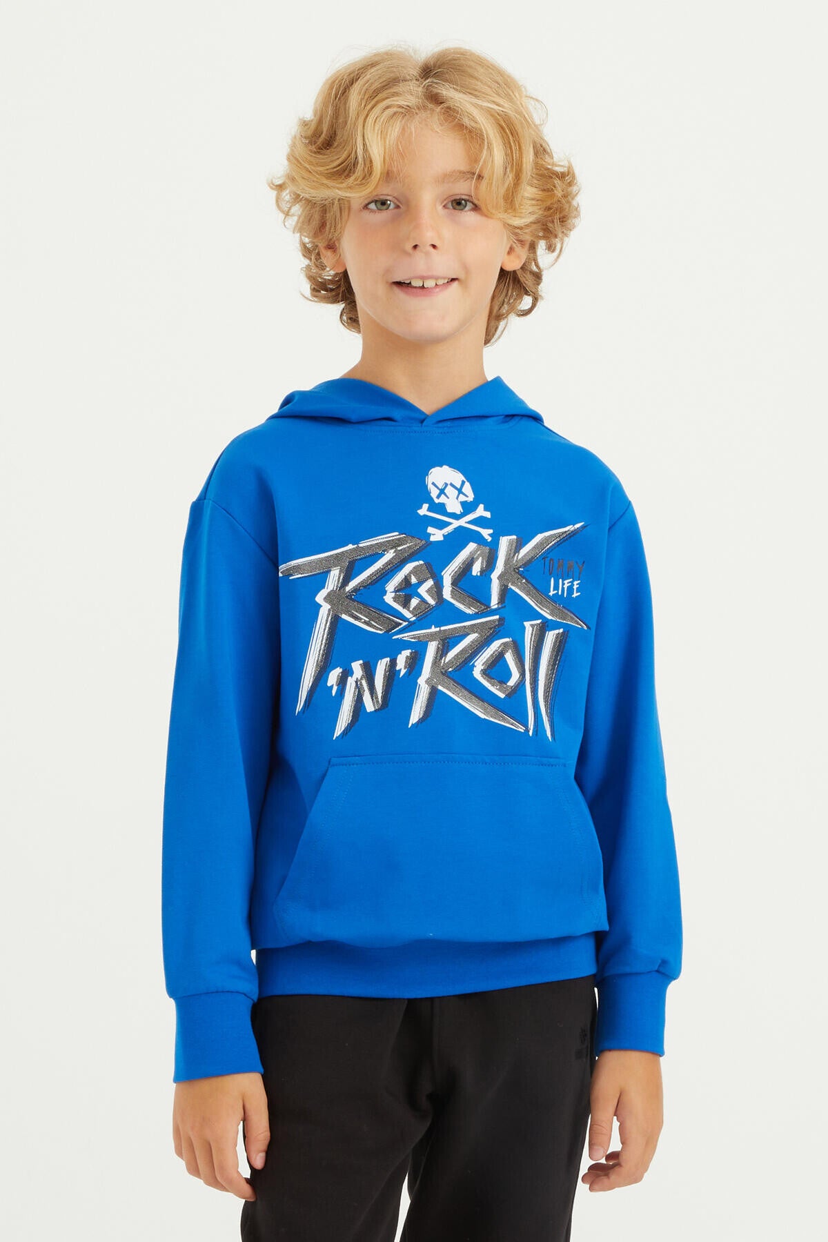 <tc>Sweatshirt pour garçon à capuche avec poche kangourou, coupe standard, imprimé texte - 11002</tc>