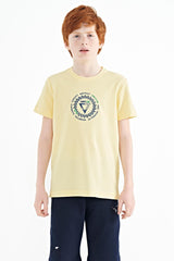 <tc>T-shirt pour garçon à col rond, coupe standard, avec détails de broderie - 11115</tc>