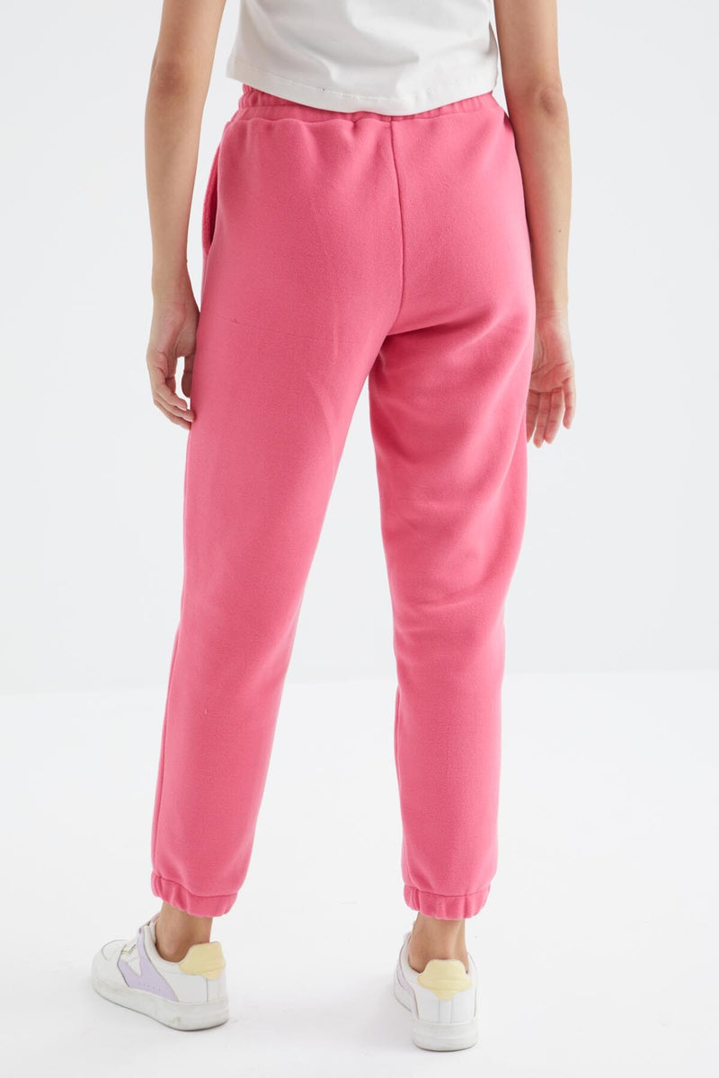 Pantalon Jogger Femme Taille Haute Basic en Polaire.