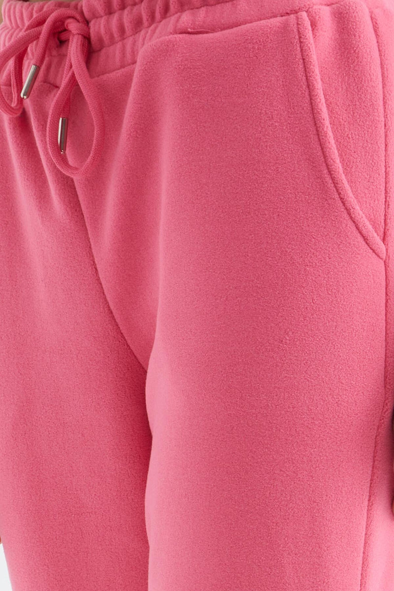 Pantalon Jogger Femme Taille Haute Basic en Polaire.